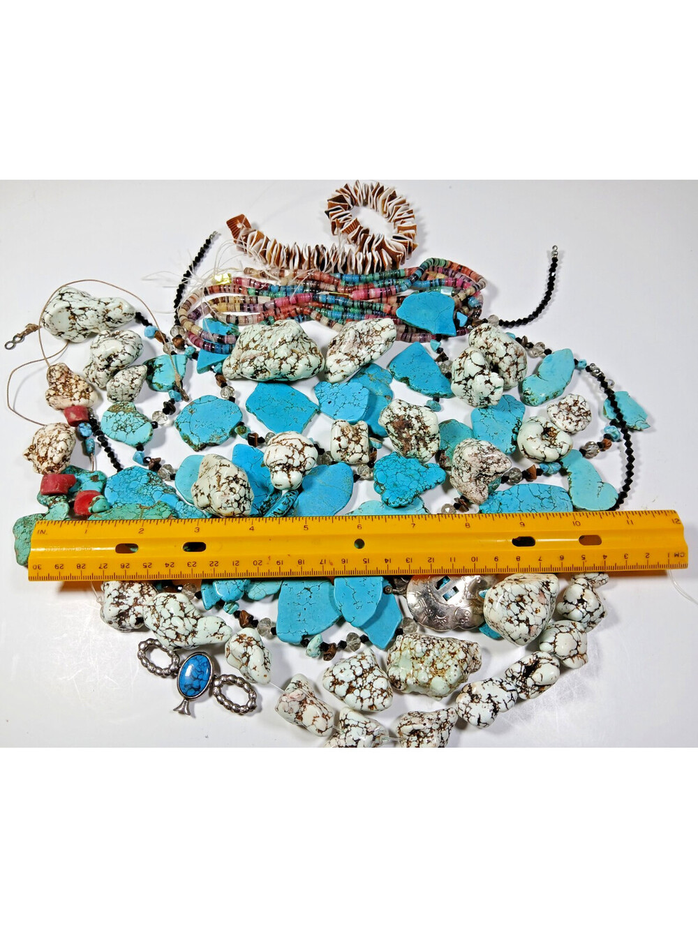 Lot Jewelry Making Freeform Nuggets Turquoise Howlite Luana shells 2.10 POUNDS